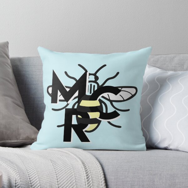 Manchester MCR Worker Bee Throw Pillow RB1810 product Offical mychemicalromance Merch