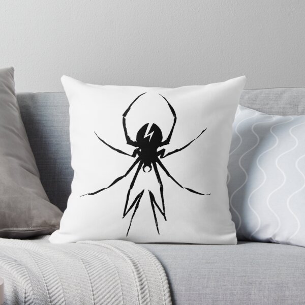 Black Spider MCR Throw Pillow RB1810 product Offical mychemicalromance Merch