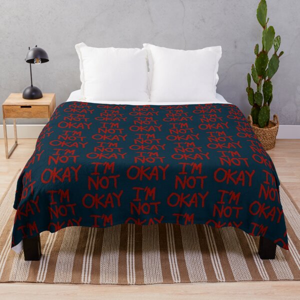 I_m Not Okay - MCR design.   Throw Blanket RB1810 product Offical mychemicalromance Merch