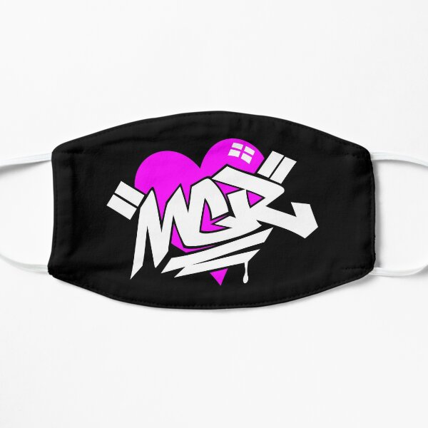 Love mcr pink and white Flat Mask RB1810 product Offical mychemicalromance Merch